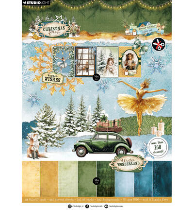Studio Light - Die-Cut Design-Papierblock – DIY Paper Christmas Forest Nr. 473