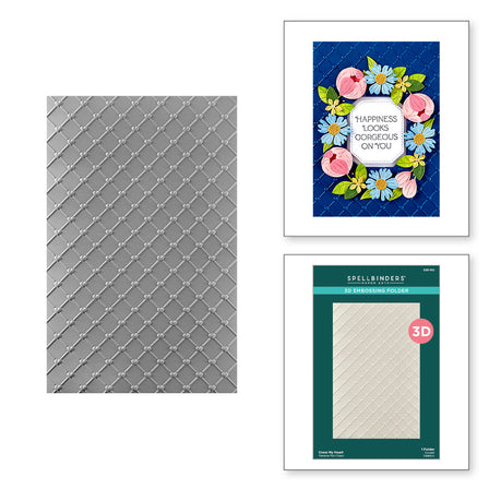 Spellbinders - Cross My Heart 3D Embossing Folder from the Gorgeous You Collection  Spellbinders - Cross My Heart 3D Embossing Folder from the Gorgeous You Collection