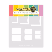 Waffle Flower - Open Book Trio Coloring Stencil Waffle Flower - Open Book Trio Coloring Stencil