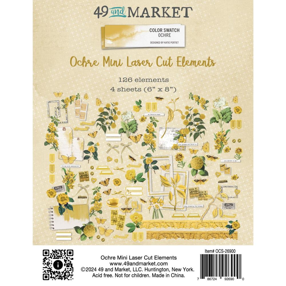 49 and Market - Color Swatch: Ochre Mini Laser Cut Outs -  49 and Market - Color Swatch: Ochre Mini Laser Cut Outs -