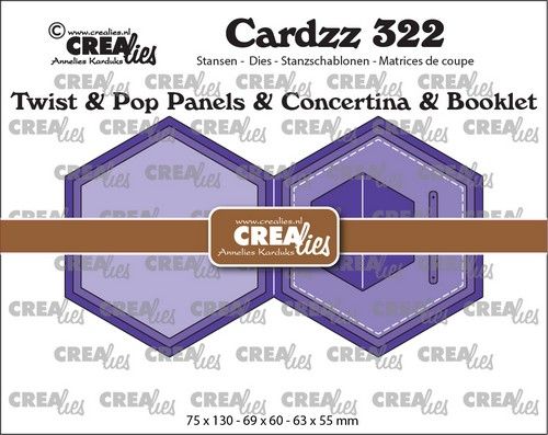 Crealies Cardzz Twist & Pop A2 – sechseckiges Buch
