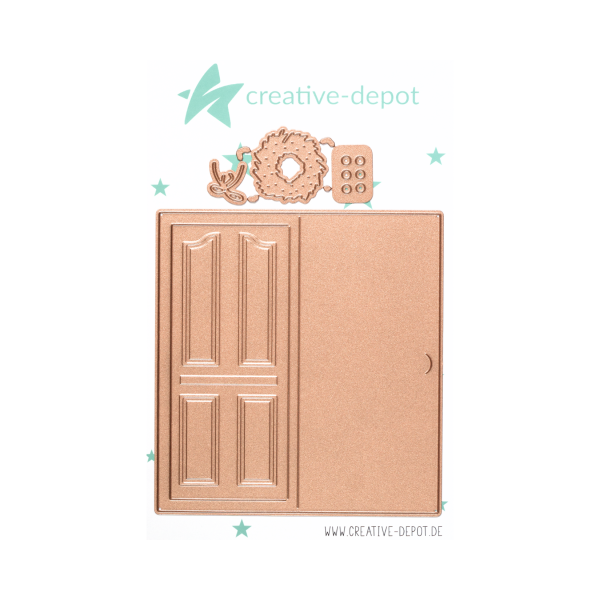 Creative Depot - Die - Decorate it - Türklappkarte mit Kranz 