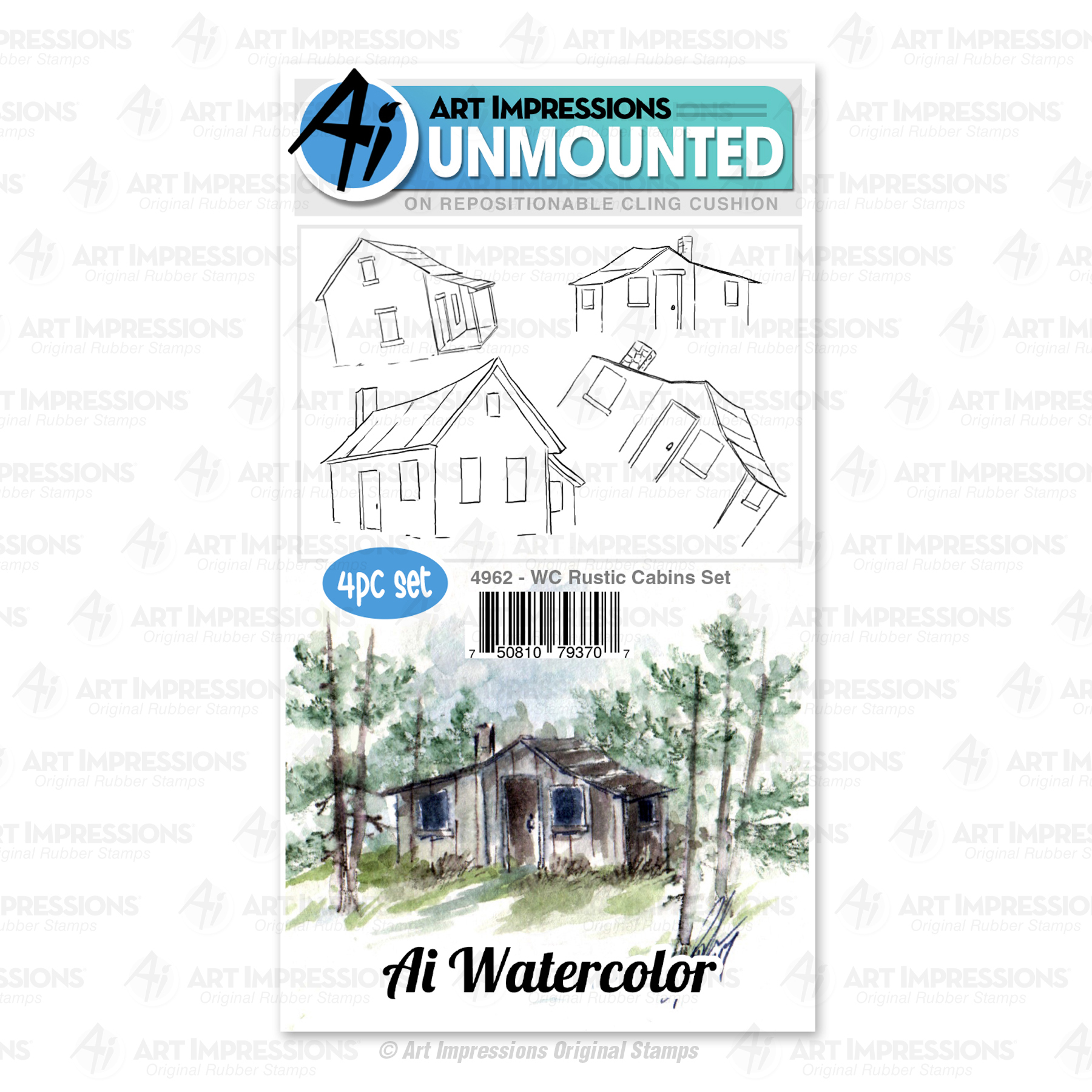 Art Impressions - WC Rustic Cabins Set