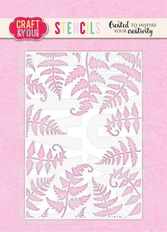 Craft & You Design - Ferns A6 Stencil