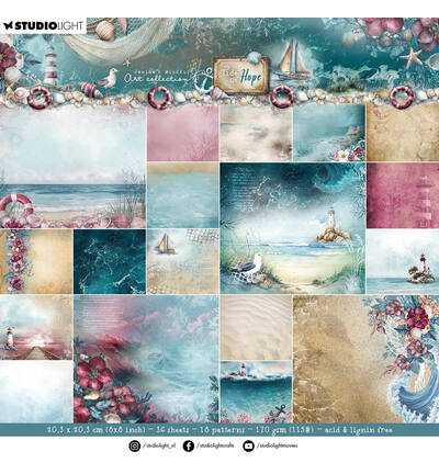 Studio Light - Designer Paper Pad - Backgrounds Tide of Hope nr. 434
