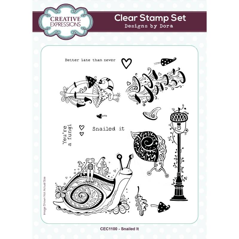 Creative Expressions Dora Snailed It 6 in x 8 in Clear Stamp Set