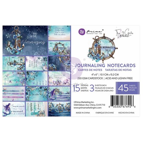 Prima Marketing - A Mermaid's Tale 4x6 Inch Journaling Cards