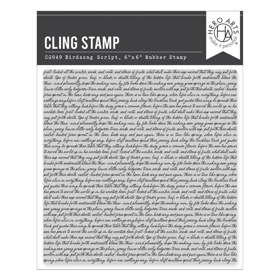 Hero Arts - Spring Meadow Cling Stamp Birdsong Script