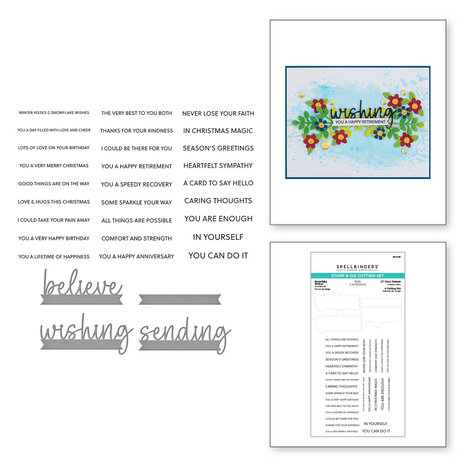Spellbinders - Snowflake Wishes Clear Stamp & Die Set