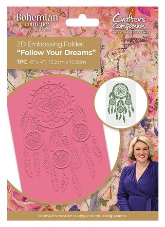 Bohemian Collection Embossing Folder Follow Your Dreams