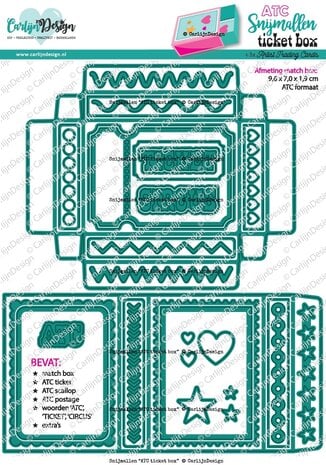 CarlijnDesign Snijmallen ATC Ticket Box  CarlijnDesign Snijmallen ATC Ticket Box