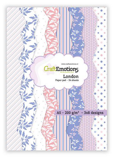 CraftEmotions Paper pad London - Pastell  A5  