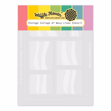 Waffle Flower - Postage Collage A7 Wavy Lines Stencil
