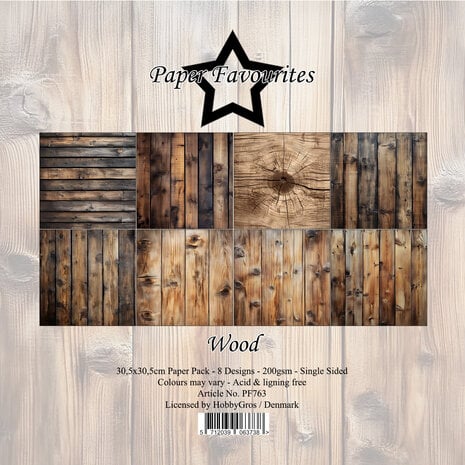 Paper Favourites - Wood 12x12 Inch Paper Pad