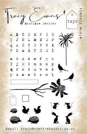 Tracy Evans - Alpha Florals A5 Stamp
