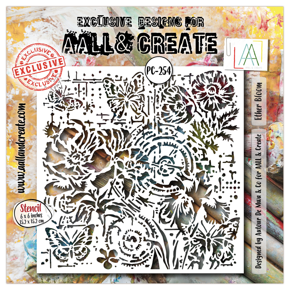 AALL & Create - Petal Cipher 6x6 Inch Stencil Ether Bloom