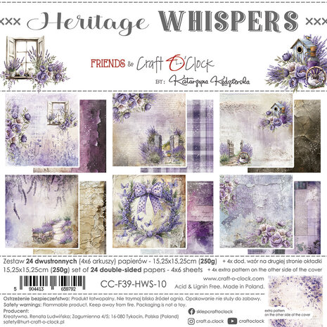 Craft O'Clock - Heritage Whispers 6x6 Inch Paper Set