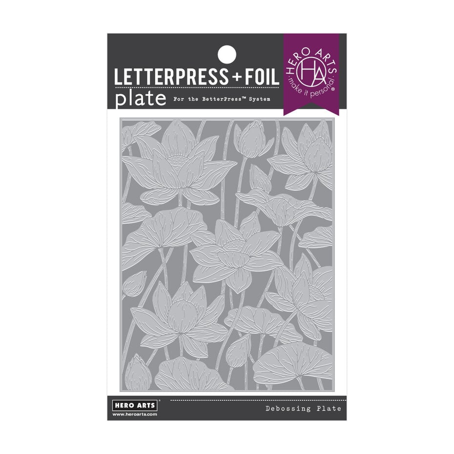 Hero Arts - Tranquil Garden Letterpress + Foil Plate Lotus Field