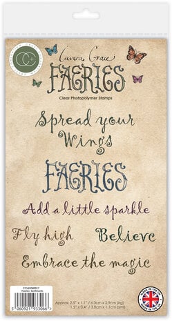 Craft Consortium  - Fairies A6 Clear Photopolymer Stamps Sentiments