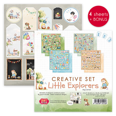 Craft & You Design - Little Explorers 12x12 Inch Creative Set 250gsm (4sheets) 