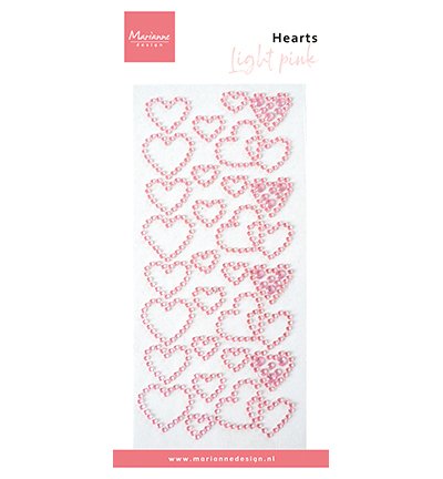 Marianne Design - Decoration, Hearts - Hearts rhinestones - light pink