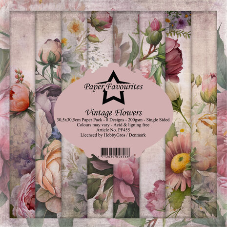 Paper Favourites - Vintage Flowers 12x12 Inch Paper Pack 