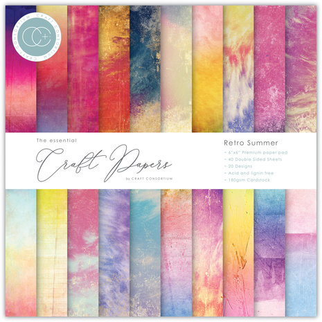 Craft Consortium - Essential Craft Papers 6x6 Inch Paper Pad Retro Summer