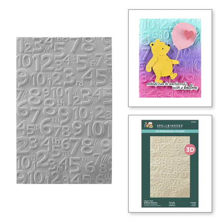 Spellbinders - Classic Pooh Birthday Numbers 3D Embossing Folder from the Say Cheese Classic Pooh Birthday Collection