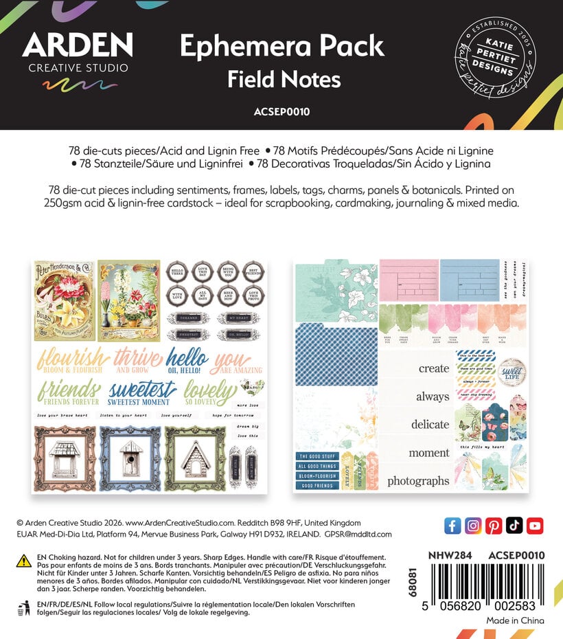 Arden Creative Studio - Field Notes Ephemera Pack (78pcs)