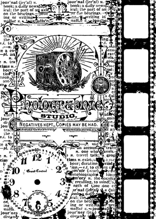 Stampers Anonymous - Photograph Tim Holtz Components Cling Mount Collage Stamp