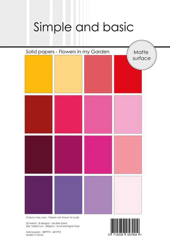 Simple and Basic Design Solid Papers "Flowers in my Garden" 