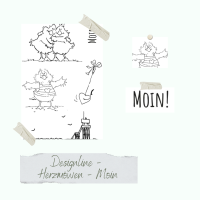 Creative Depot -  Stempelset - Designline - Herzmöwen - Moin 