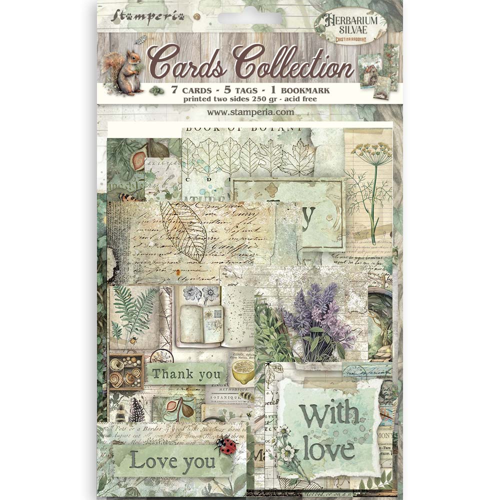 Stamperia - Karten Kollektion - Herbarium Silvae