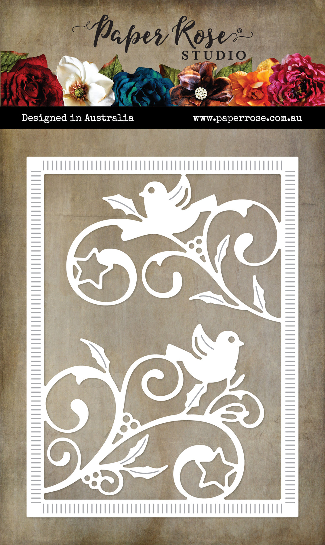 Paper Rose - White Dove & Flourish Coverplate Metal Cutting Die