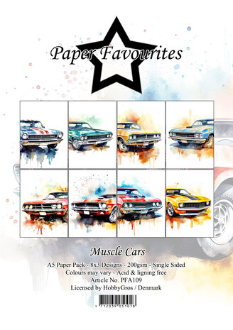 Paper Favourites - Muscle Cars A5 Paper Pack