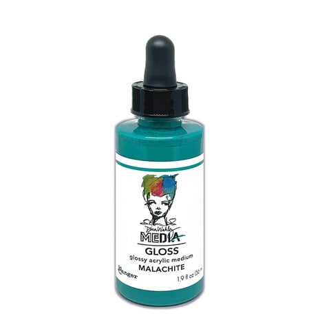 Ranger Dina Wakley MEdia Gloss Dropper Style Malachite 1.9 fl oz  Ranger Dina Wakley MEdia Gloss Dropper Style Malachite 1.9 fl oz