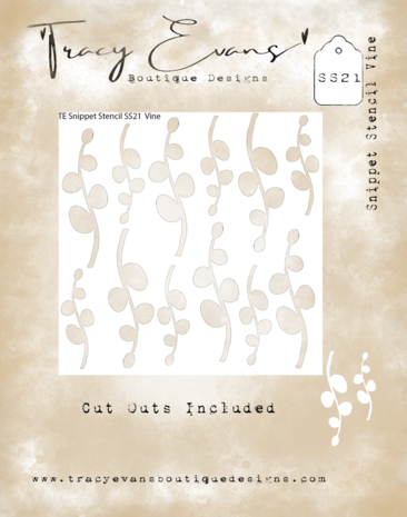 Tracy Evans - Vine 4x4 Inch Snippet Stencil Tracy Evans - Vine 4x4 Inch Snippet Stencil