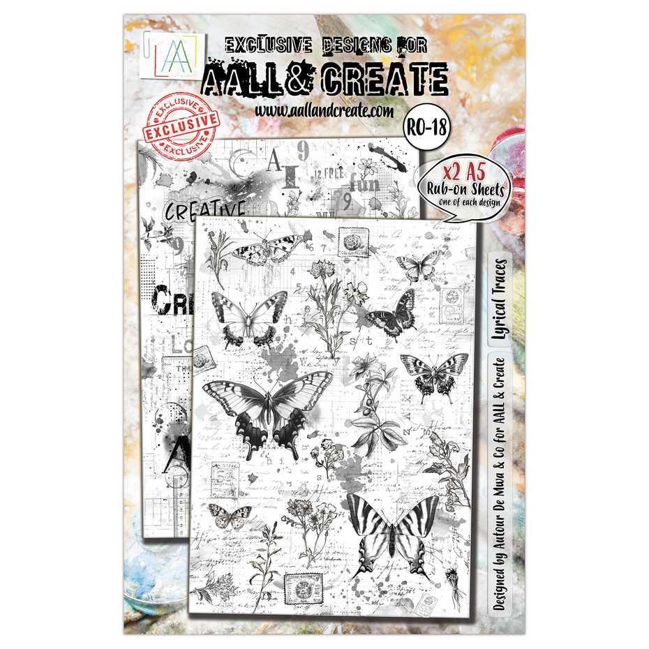 AALL & Create - Whispering Botanica A5 Rub-Ons Lyrical Traces