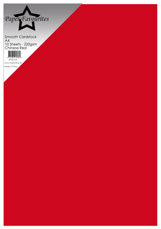 Paper Favourites - Chinese Red A4 Smooth Cardstock 220gsm Paper Favourites - Chinese Red A4 Smooth Cardstock 220gsm