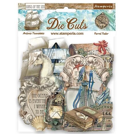 Stamperia - Songs of the Sea Die Cuts Ship and Treasures (42pcs)