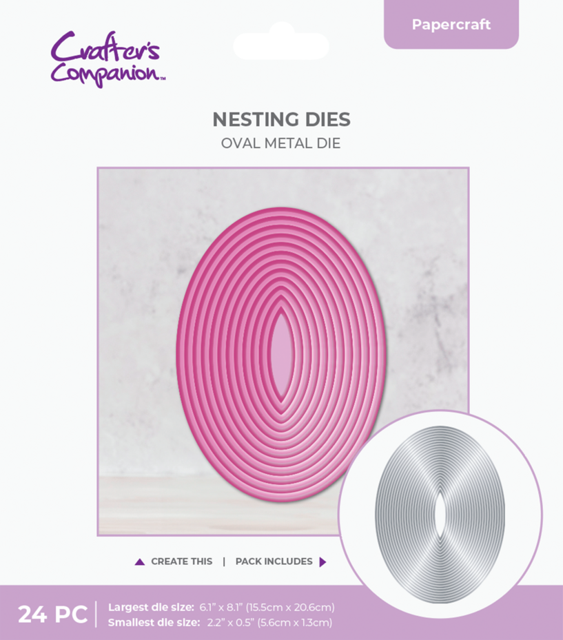 Crafters Companion - Nesting Metal Die 8 Inch Oval