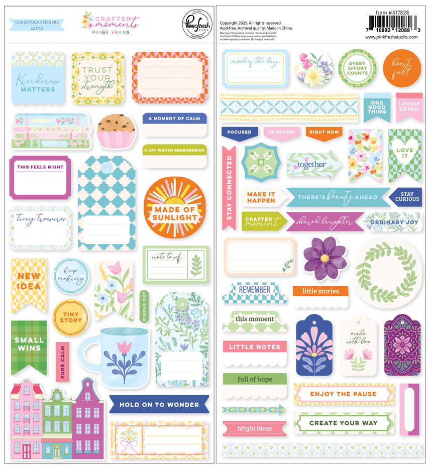 PinkFresh Studio - Crafted Moments Cardstock Stickers by Paige Evans