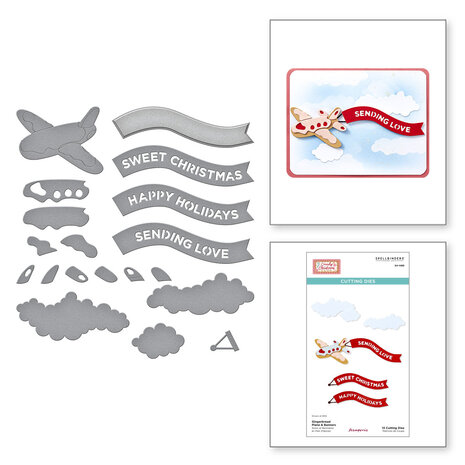 Spellbinders / Stämperia - Cutting Dies Gingerbread Plane and Banners