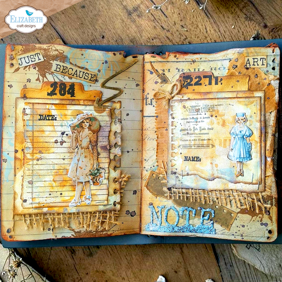Elizabeth Craft - Beautifully Worn Die Notebook Fragments by Devid Roodenburg
