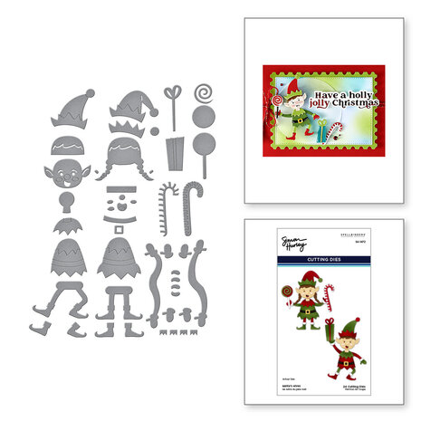 Spellbinders - North Pole Friends Geätzte Stanzformen Santas Elfen