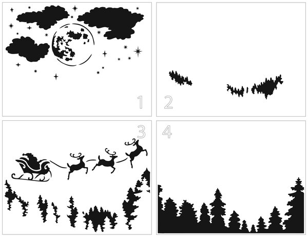 Crafter's Workshop - Layered Santa Moon Stencil