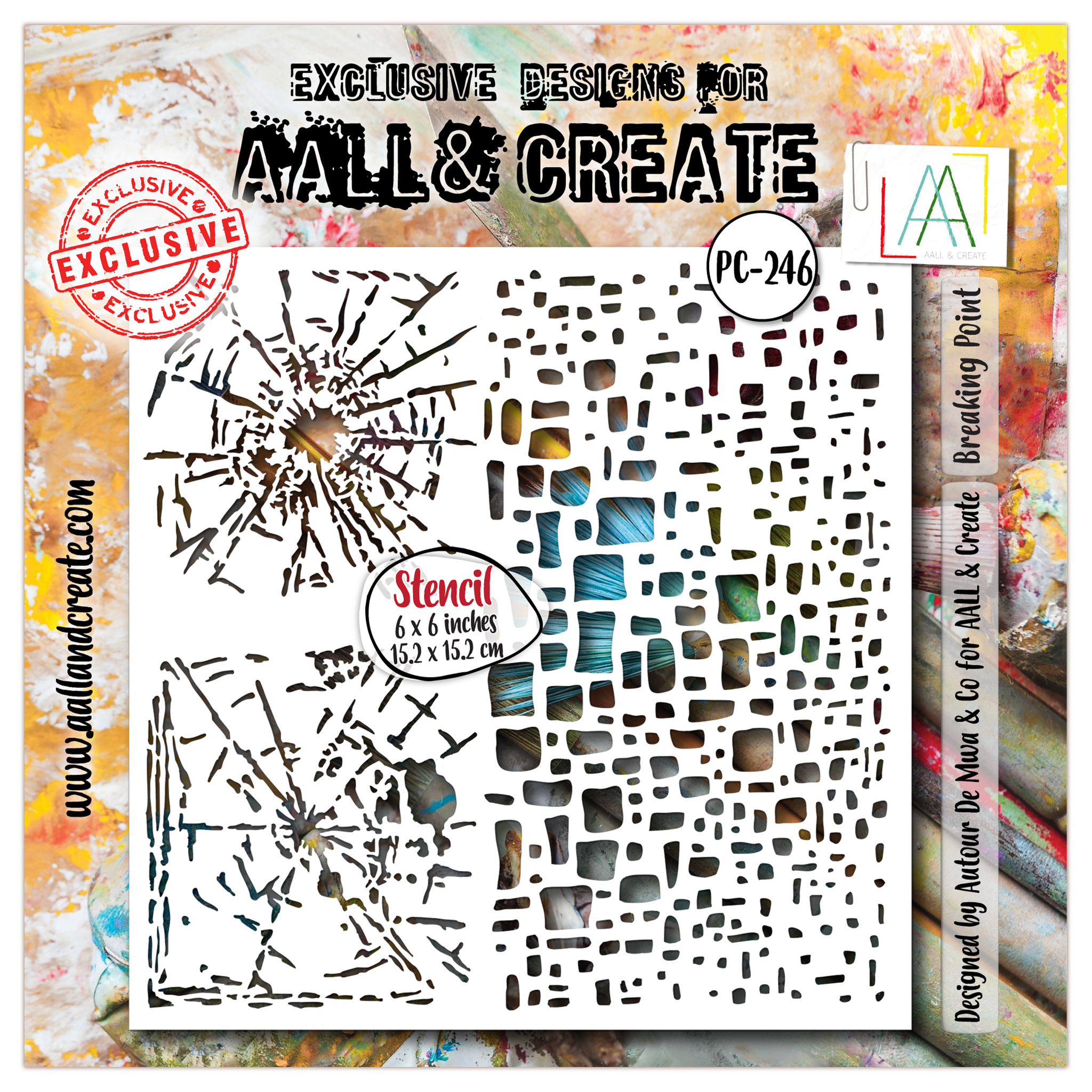 AALL & Create - #246 - 6x6 (inch) Stencil - Breaking Point AALL & Create - #246 - 6x6 (inch) Stencil - Breaking Point
