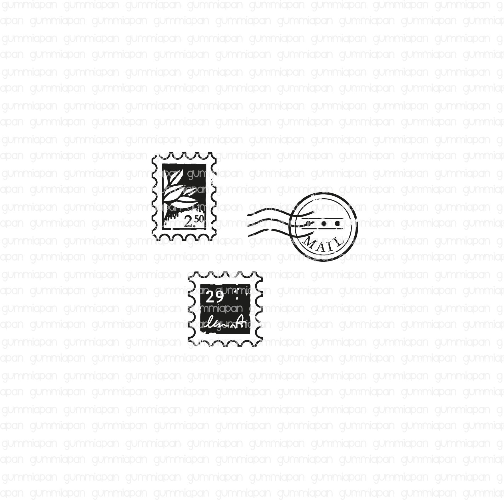 Gummiapan - Mini Postage Stamps