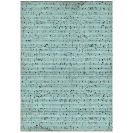 Stamperia Music A4 Rice Paper Background Score  