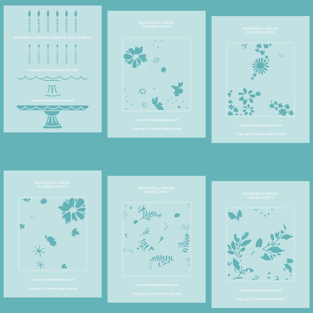 Honey Bee - Wonderful Wishes - Set of 6 Coordinating Stencils Honey Bee - Wonderful Wishes - Set of 6 Coordinating Stencils